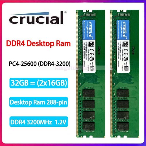 Crucial 32gb 2x16gb - crucial, ddr4